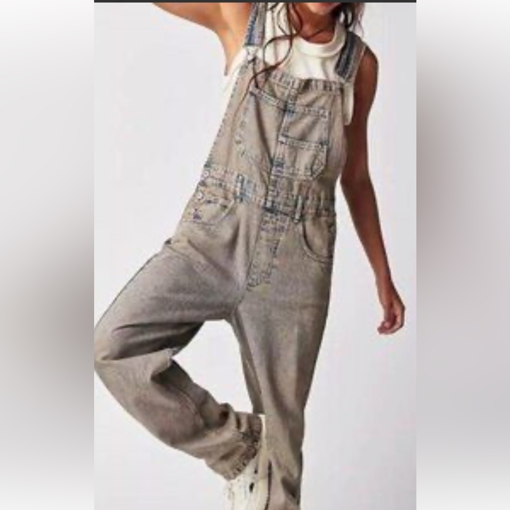 Free People Ziggy Overall small faded blue color